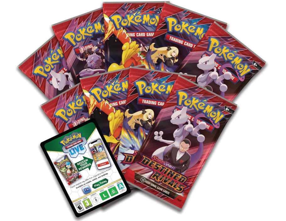pokemon tcg: scarlet & violet destined rivals elite trainer booster pack 9 packs, accessories, promo (english version)